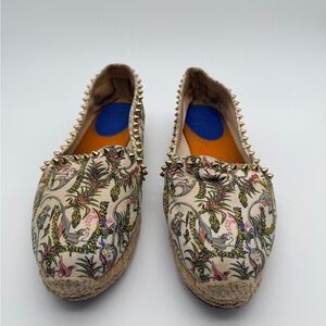 Christian Louboutin Ares Espadrille Flat Shoe that is Multicolor Jungle-themed!